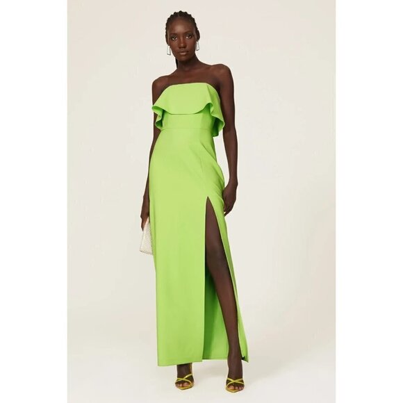 Aidan AIDAN MATTOX Strapless Popover Gown Green Womens Size 0 - Picture 1 of 16